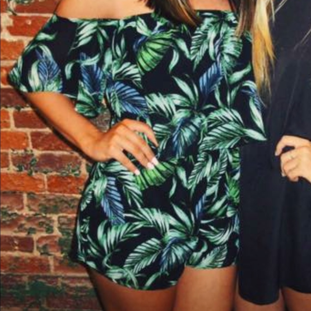 Palm Print Romper